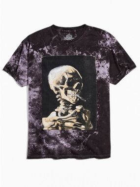 Urban Outfitters Smoking Skeleton Tie Dye Tshirt